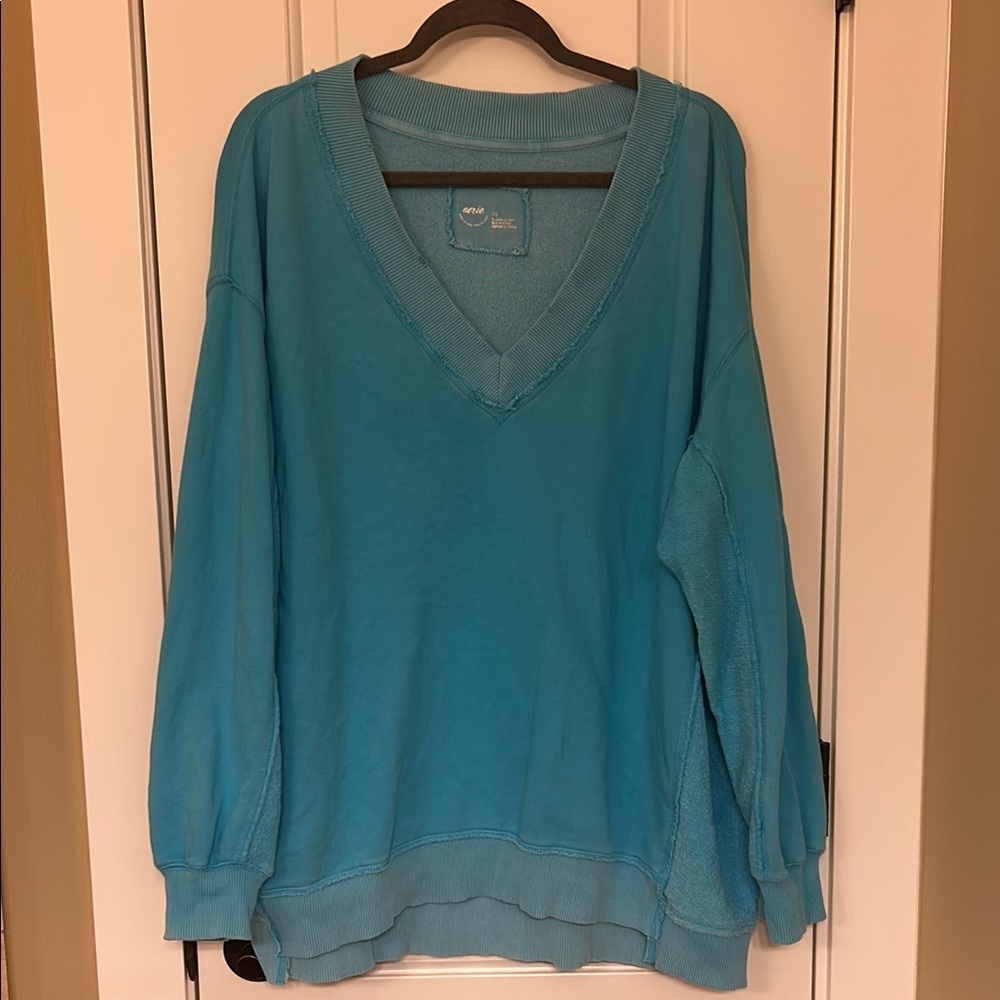 Women's Blue V-Neck Sweater